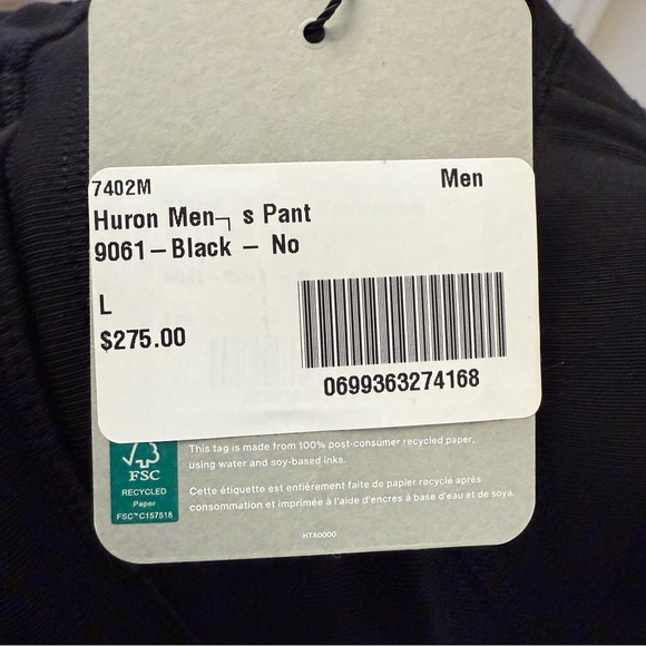 Canada Goose Huron Mens Drawstring Jogger Pants Black With Patch Logo NWT - Picture 8 of 9